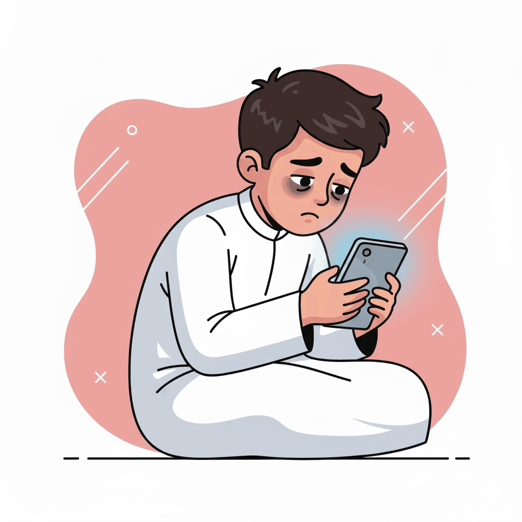 Child sad with device